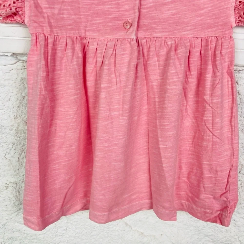 Gymboree Pink Eyelet Sleeve cotton Dress size 18-24 months